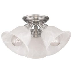 Livex Lighting 1358-91 Essex 3-Light Ceiling Mount, Brushed Nickel