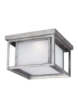 Sea Gull Lighting 7903991S-57 Hunnington LED Outdoor Flush Mount Ceiling Light with Etched Seede ...