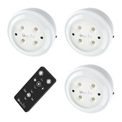 Wireless LED Puck lights, OxyLED Closet Light, Cordless Battery-Powered LED Night Light with Rem ...