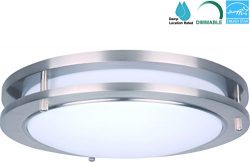 CORAMDEO 15 Inch LED Flush Mount Ceiling Light Fixture, 27.5W Replace 200W, 1925 Lumen, Dimmable ...