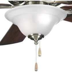 Progress Lighting P2628-09 2-Light Fan Kit with Etched Glass Bowl Quick-Connect Wiring, Brushed  ...