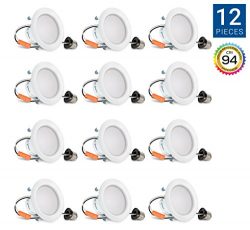 Hyperikon 4 Inch LED Recessed Lighting Dimmable Downlight, 9W (65W Equivalent), 4000K (Daylight) ...