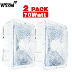 2 Pack of 70Watt LED Canopy Lights,NO Weather Proof,9.5″ x 9.5″,120V 277V for Playgr ...