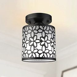 Airetrolight Industrial Rustic Flush Mount Ceiling Light 1 Light Black