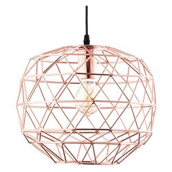 Light Society Caffrey Geometric Pendant Light, Rose Gold, Modern Industrial Lighting Fixture (LS ...
