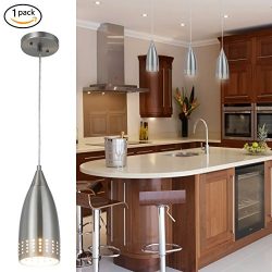 Donglaimei Mini Pendant Light, One-Light Contemporary Adjustable Hanging Light with Perforated M ...