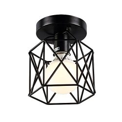 KOONTING Retro Vintage Industrial Flush Mount Ceiling Light,Mini Painting Metal Pendant Light Ce ...