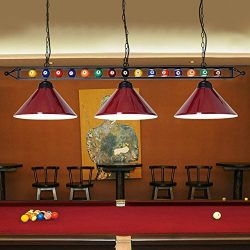 Chende 59” Hanging Pool Table Light Fixture for Game Room Beer Party, Ball Design Metal Bi ...