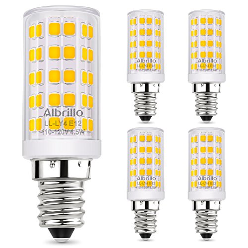 Albrillo E12 LED Candelabra Bulb Chandelier Light Bulbs 60 Watt Equivalent, 5W Ceiling Fan Light ...