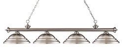 Z-Lite 200-4BN-SBN 4-Light Billiard Light, Stepped Brushed Nickel