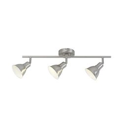 BONLICHT 3-Light Adjustable Track Lighting Kit, Brushed Nickel Finish,3 Bulbs Included