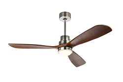 52″ Ceiling Fan with Timing Function with Remote Super noiseless 3 Blades Distressed Koa B ...