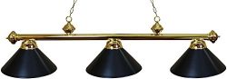 Ozone Brass Pool Table Light with Black Shades