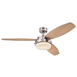 Westinghouse 7204100 Alloy Two-Light 52″ Reversible Plywood Three-Blade Indoor Ceiling Fan ...