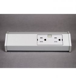 adorne Titanium 15A Tamper-Resistant 2-Outlet Modular Track