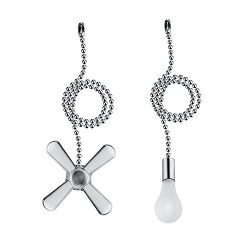 Ceiling Fan Pull Chain, 2 Pack 3mm Diameter Beaded Ball Fan Pull Chain, 13.6 Inches Fan Pulls Se ...