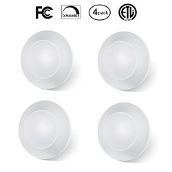 4-Pack 6 Inch Dimmable LED Disk Light Flush Mount Ceiling Fixture with ETL FCC Listed, 750LM, 12 ...