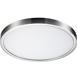 GetInLight Round 12-inch Dimmable Flush Mount Ceiling Fixture, (2nd Generation), 22 Watt, Brushe ...