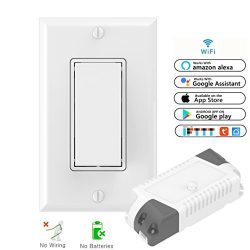 Smart WiFi Light Switch Kit: Self-Powered Wireless Switch No Battery No Wiring & Smart WiFi  ...