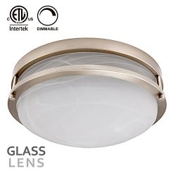 12 Inch Glass Lens LED Flush Mount Ceiling Light, 18W(130W equivalent) 1200lm, 3000K Warm White, ...