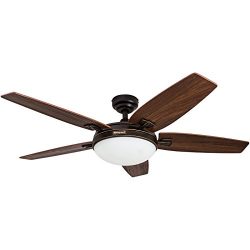 Honeywell Carmel 48-Inch Ceiling Fan with Integrated Light Kit and Remote Control, Five Reversib ...