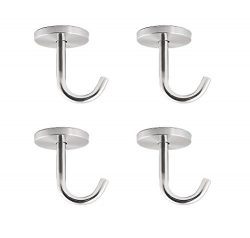 FYRONDY Stainless Steel Screws Mount Ceiling Hooks, coat Hanger (2 INCH , 4 PACK)