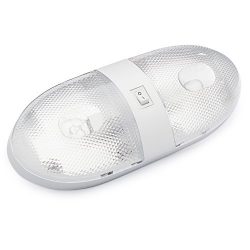 Lumitronics Double RV Ceiling Dome Light with On/Off Switch and Removable Lenses. Perfect Interi ...