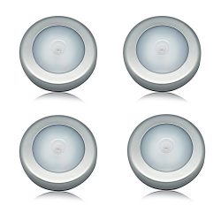 Sensor Lights JLTPH Pack of 4 Motion-Activated 6 LED Night Light/ Battery-Powered Motion Optiona ...