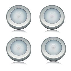 Sensor Lights JLTPH Pack of 4 Motion-Activated 6 LED Night Light/ Battery-Powered Motion Optiona ...