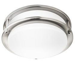 Hyperikon LED Flush Mount Ceiling Light, 10″, 65W equivalent, 1220lm, 4000K (Daylight Glow ...