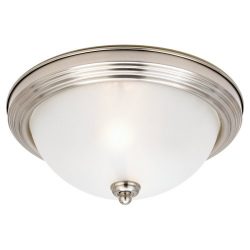 Sea Gull Lighting 77064-962 2-Light Stockholm Close-to-Ceiling Fixture, Satin Etched Glass and B ...