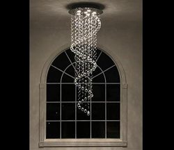 Modern Contemporary Swirl Chandelier Rain Drop With All Crystal Balls for Foyer Dining Room Kitc ...
