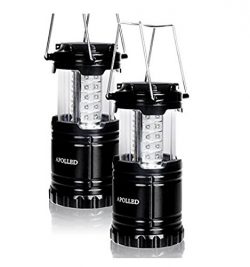 APOLLED Camping Lantern, 30-LED Collapsible Lantern with 6 AA Batteries, Survival Kit for Outdoo ...