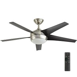 Windward IV 52 in. LED Indoor Brushed Nickel Ceiling Fan with Light Kit and Remote Control