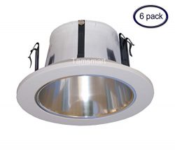 6 Pack— 4 Inches Open Reflector Trim/trims for Line Voltage Recessed Light/lighting-fit Ha ...