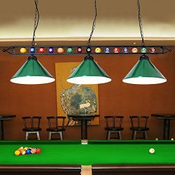 59” Hanging Pool Table Light Fixture for Game Room Beer Party, Ball Design Metal Billiards ...