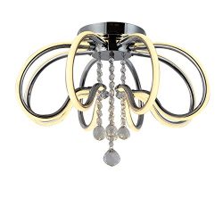 Ceiling Light Flush Mount Ceiling Fixture Lamp Dimmable LED Chandelier Chrome Version 110V UL Li ...