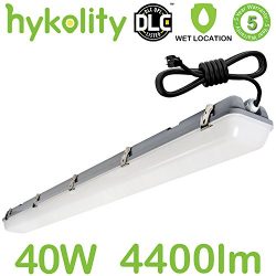 Hykolity 4FT LED Vapor and Water Tight Weatherproof Light Fixture With Plug Cord 40W [100W Equiv ...