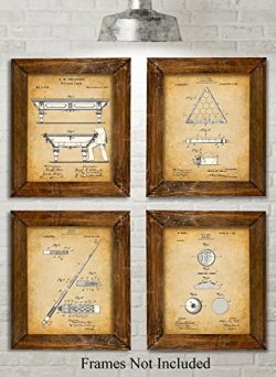 Original Pool Billiards Patent Art Prints – Set of Four Photos (8×10) Unframed – ...