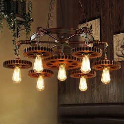 Surpars House 7-Heads Rustic Chandelier Industrial Pendant Light for Restaurant,Bar,Coffee Room