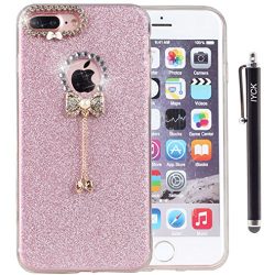 iPhone 8 Plus Case, iPhone 7 Plus Case, iYCK 3D Handmade Diamond Rhinestone Glitter Bling TPU So ...