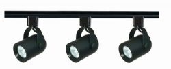 Nuvo Lighting TK349 3-Light Line Voltage 50-Watt MR16 GU10 Base, Round Back Track Light Kit, Black