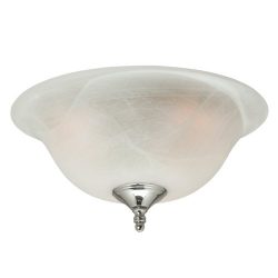 Hunter 28593 Swirled Marble Glass 12.75-Inch Bowl Light with Finials in Bright Brass, Antique Br ...