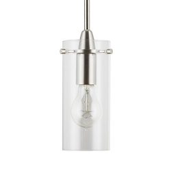 Effimero Small Hanging Pendant Light – Brushed Nickel w/ Clear Glass – Linea di Liar ...