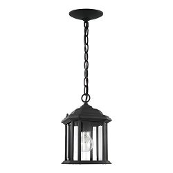Sea Gull Lighting 60029-12 Kent One-Light Outdoor Semi-Flush Convertible Pendant with Clear Beve ...