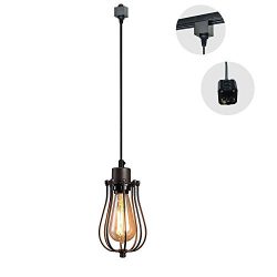 KIVEN 1-Light H-Type 3 Wire Track Light Pendants Length 3.3 Feet Restaurant Chandelier Decorativ ...