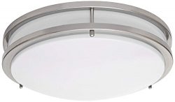 LB72123 LED Flush Mount Ceiling Light, 16-Inch, Antique Brushed Nickel, 23W (180W equivalent) 16 ...