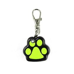 Braceus Pet Dog LED Flashing Night Light Footprint Paw Print Buckle Blink Collar Pendent (Black)