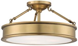 Minka Lavery Semi Flush Mount Ceiling Light 4177-249, Harbour Point Glass Lighting Fixture, 3 Li ...