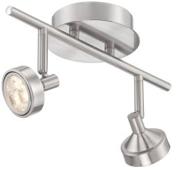 Pro-Track Tilden 2-Light LED Brushed Steel Track Fixture